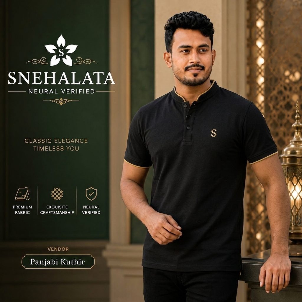 Snehalata Premium Black Fusion Polo Shirt
